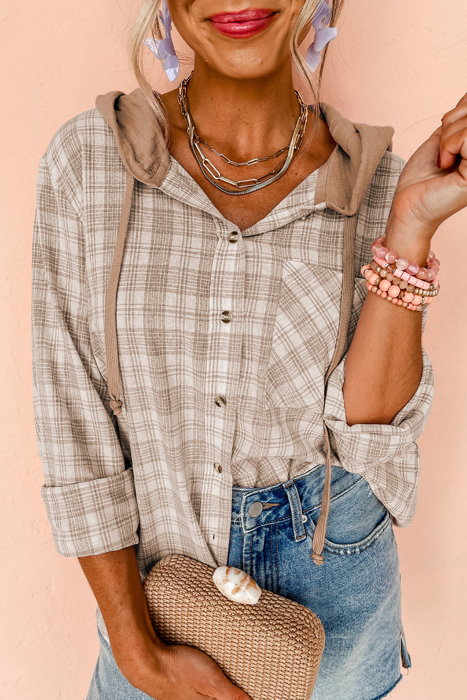 Cozy Trail Plaid Hoodie Shirt