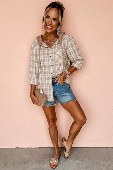 Cozy Trail Plaid Hoodie Shirt