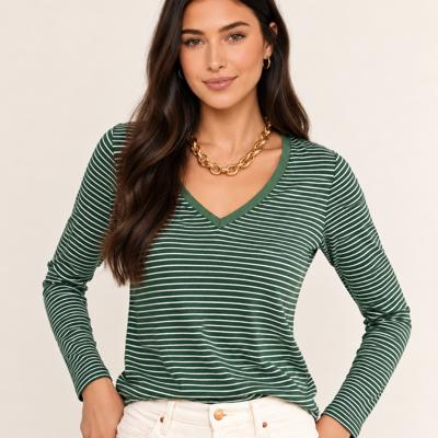 Forestline V-Neck Stripe Top