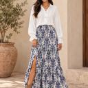  Santorini Stroll Printed Maxi Skirt