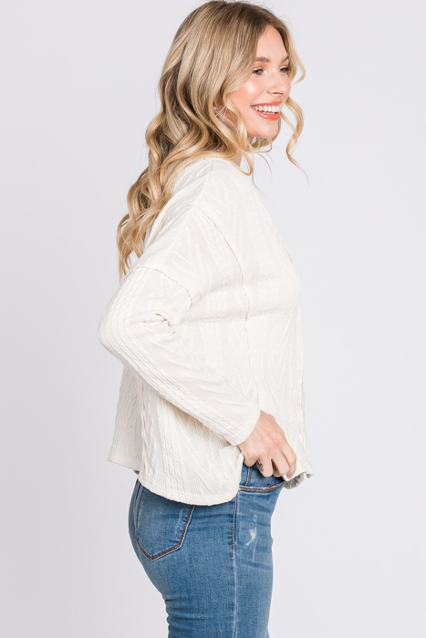 Belong - Snowfall Bliss Cable Knit Cardigan - Size Small