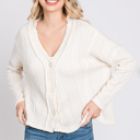  Belong - Snowfall Bliss Cable Knit Cardigan - Size Small