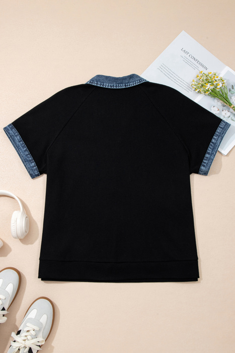 Midnight Denim Edge Henley Top