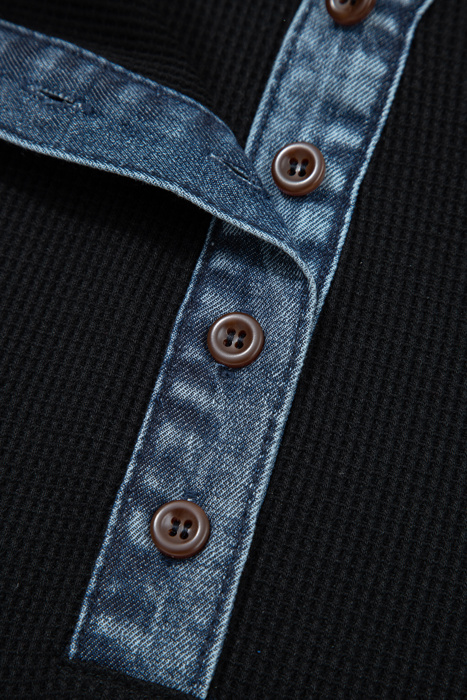 Midnight Denim Edge Henley Top