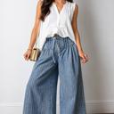 Blue Size 14 Blue Skies Stripe Wide Leg Jeans