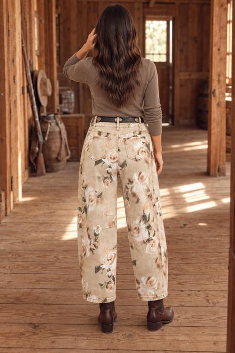 Prairie Bloom Barrel Jeans