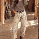 Khaki Size 8 Prairie Bloom Barrel Jeans