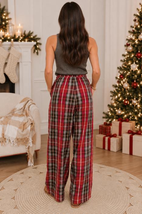 Cozy Plaid Pocket Pants
