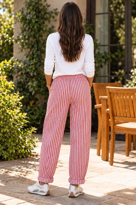 Red Stripe Relaxed Pants