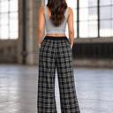  French Plaid Wide Leg Pants