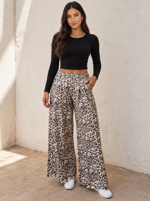 Wild Color Wide Leg Pants
