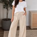  Apricot Stripe Drawstring Pants