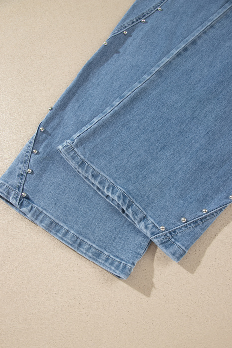 Rivet Line Cuffed Jeans