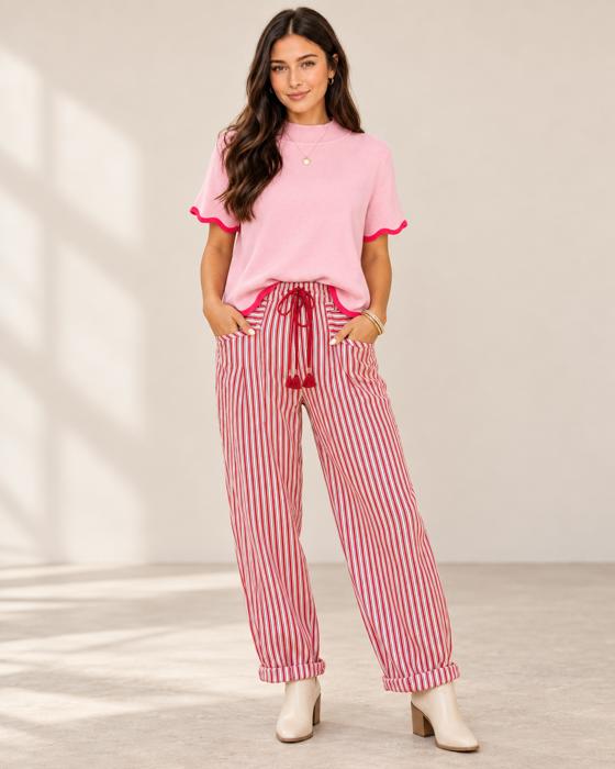 Red Stripe Relaxed Pants