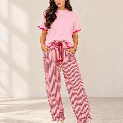 Red Stripe Relaxed Pants