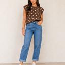  Rivet Line Cuffed Jeans