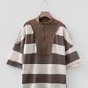  Retro Rib Zip Mockneck Pullover