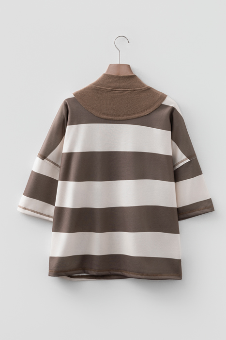 Retro Rib Zip Mockneck Pullover