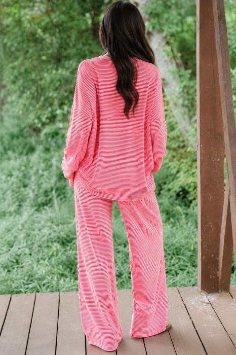 Strawberry Sunday Striped Lounge Set