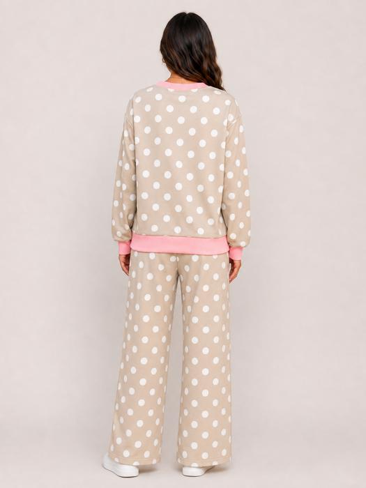 Biscotti Dot Contrast Trim Lounge Set