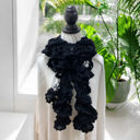 Black Spiraled Elegance Scarf