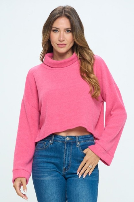 Belong - Bubblegum Bliss Cropped Turtleneck