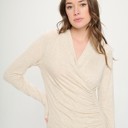  Belong - Oatmeal Grace Wrap Top