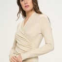  Belong - Oatmeal Grace Wrap Top