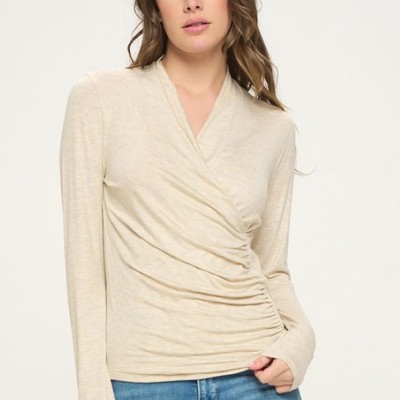 Belong - Oatmeal Grace Wrap Top
