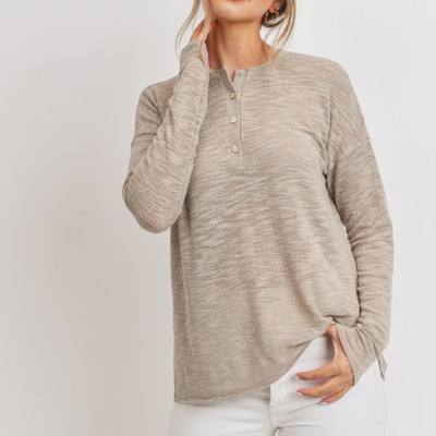 Belong - Sandstone Ease Henley Top
