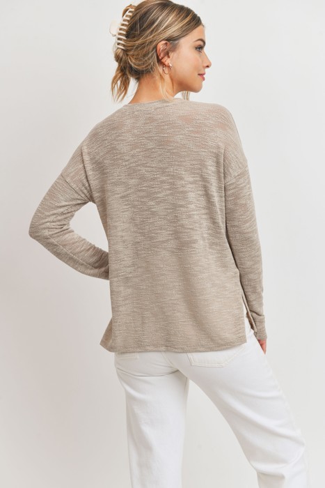 Belong - Sandstone Ease Henley Top
