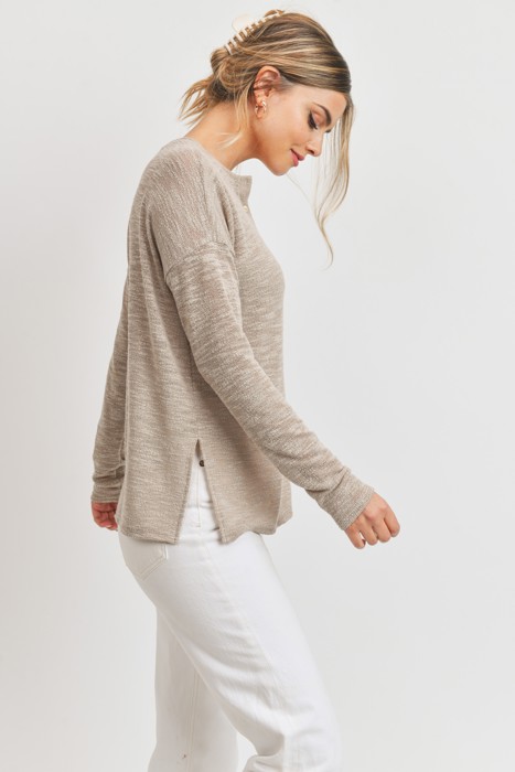 Belong - Sandstone Ease Henley Top