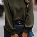 Olive Large Lace Shoulder Sweater Top