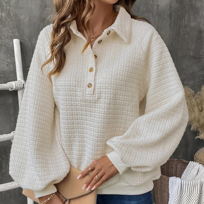 Cloud Nine Waffle Pullover Sweater