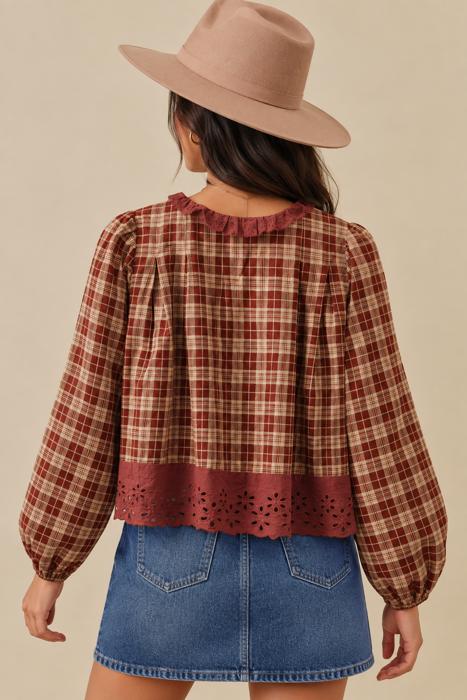Crimson Meadow Eyelet Shirt
