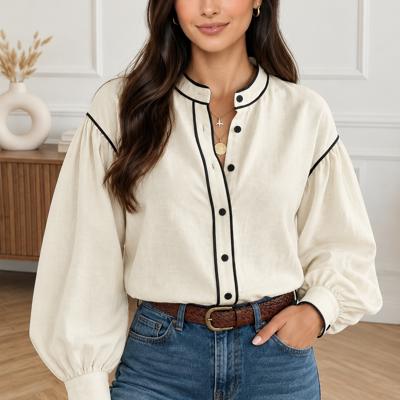 Sandstone Trim Puff Shirt