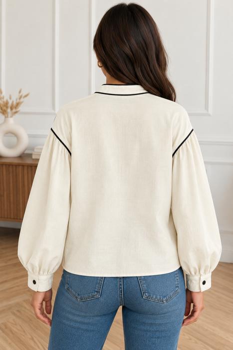 Sandstone Trim Puff Shirt