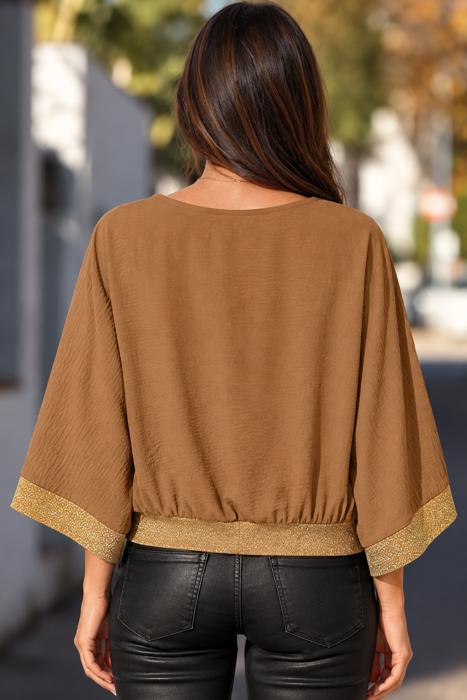Midnight Glimmer V-Neck Blouse