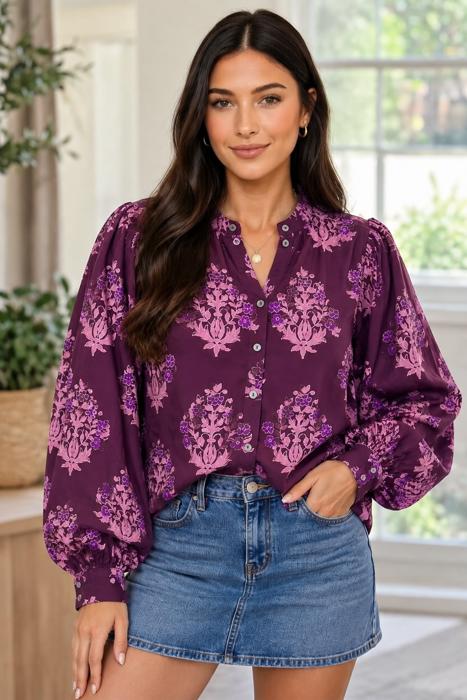 Violet Garden Puff Shirt