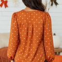  Cocoa Dot V-Neck Blouse