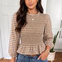  Rustic Plaid Peplum Top
