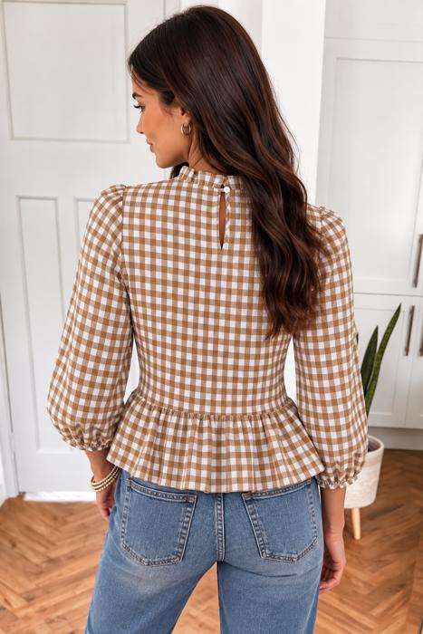 Rustic Plaid Peplum Top
