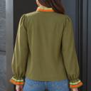  Clover Stripe Ruffle Blouse