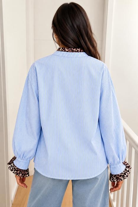 Wild Blue Leopard Stripe Shirt