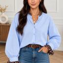 Blue XL Wild Blue Leopard Stripe Shirt
