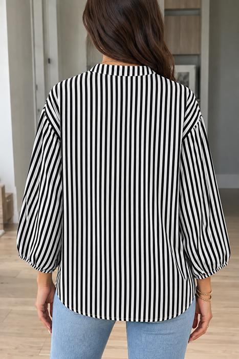 Midnight Stripe Button-Up