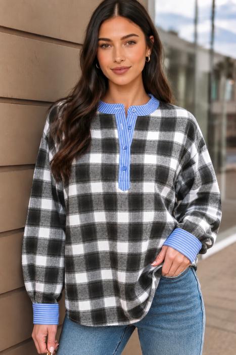 After Dark Plaid Blouse