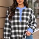 Black Small After Dark Plaid Blouse