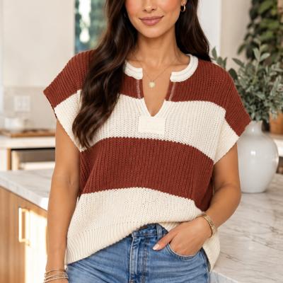 Canyon Stripe V-Neck Sweater