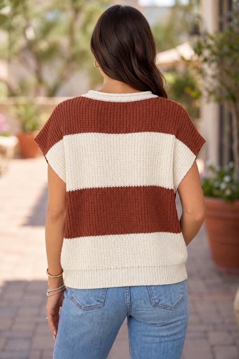 Canyon Stripe V-Neck Sweater